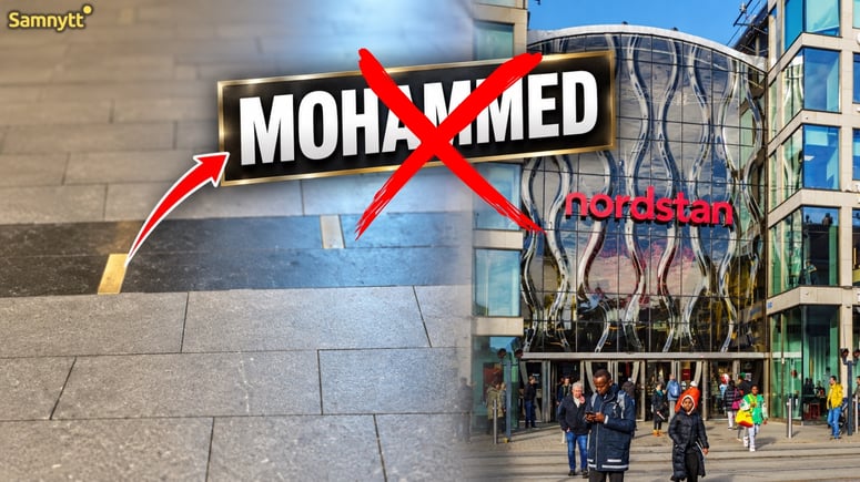Artikelbild för artikeln: Får inte trampa på "Mohammed" – Nordstan tog bort namnet från konstverk på golvet